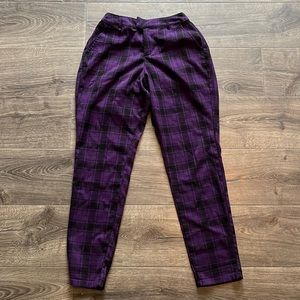 Hot topic purple plaid emo pants